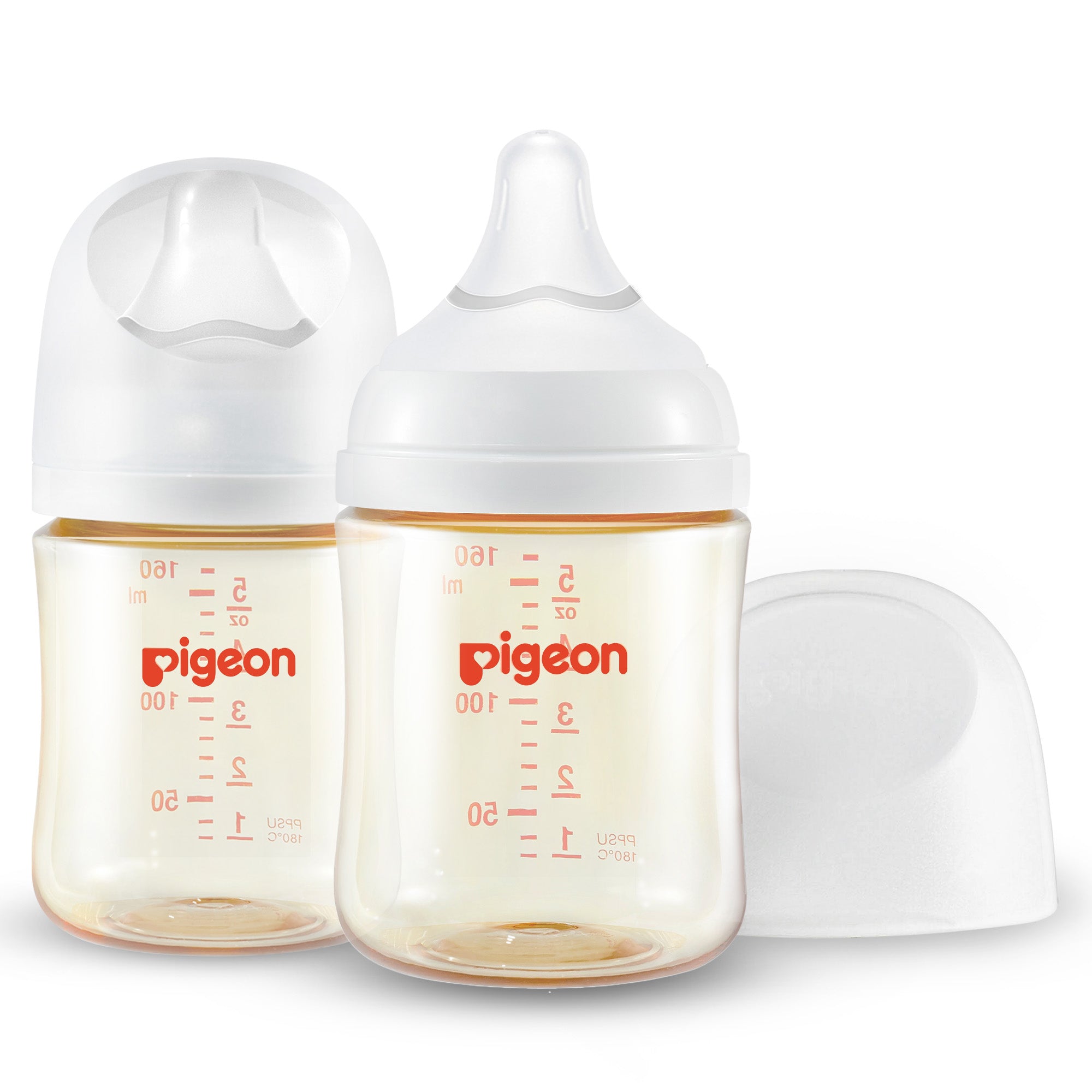 Pigeon SofTouch wide-neck PPSU baby bottle 2-pack with SS super-slow-flow nipple