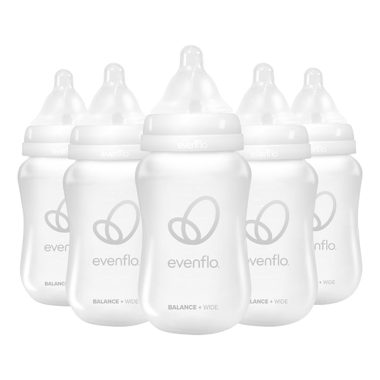 Evenflo Balance+ Wide baby bottle 6-pack with slow-flow nipple