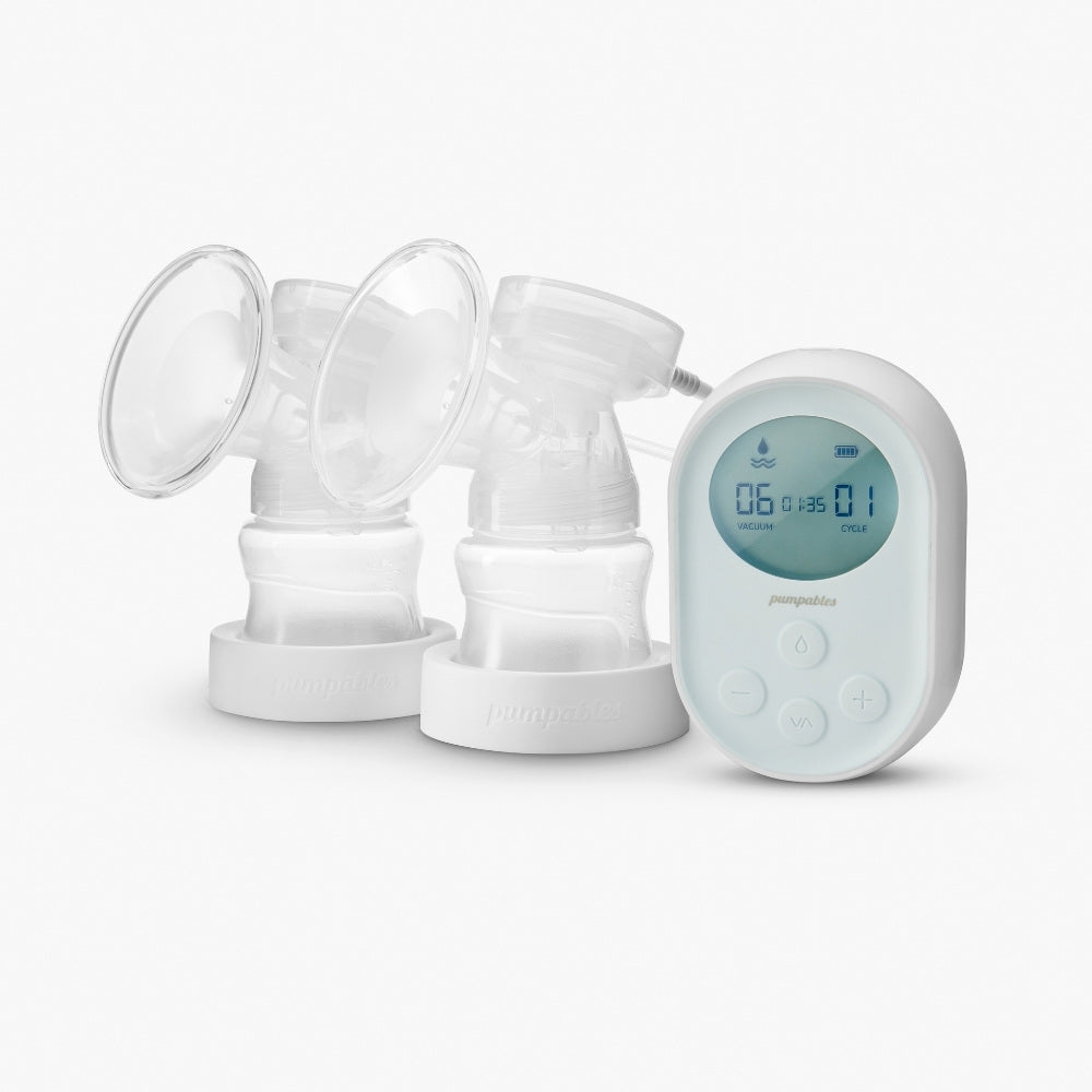 Pumpables Genie Advanced portable breast pump with flanges and digital control panel