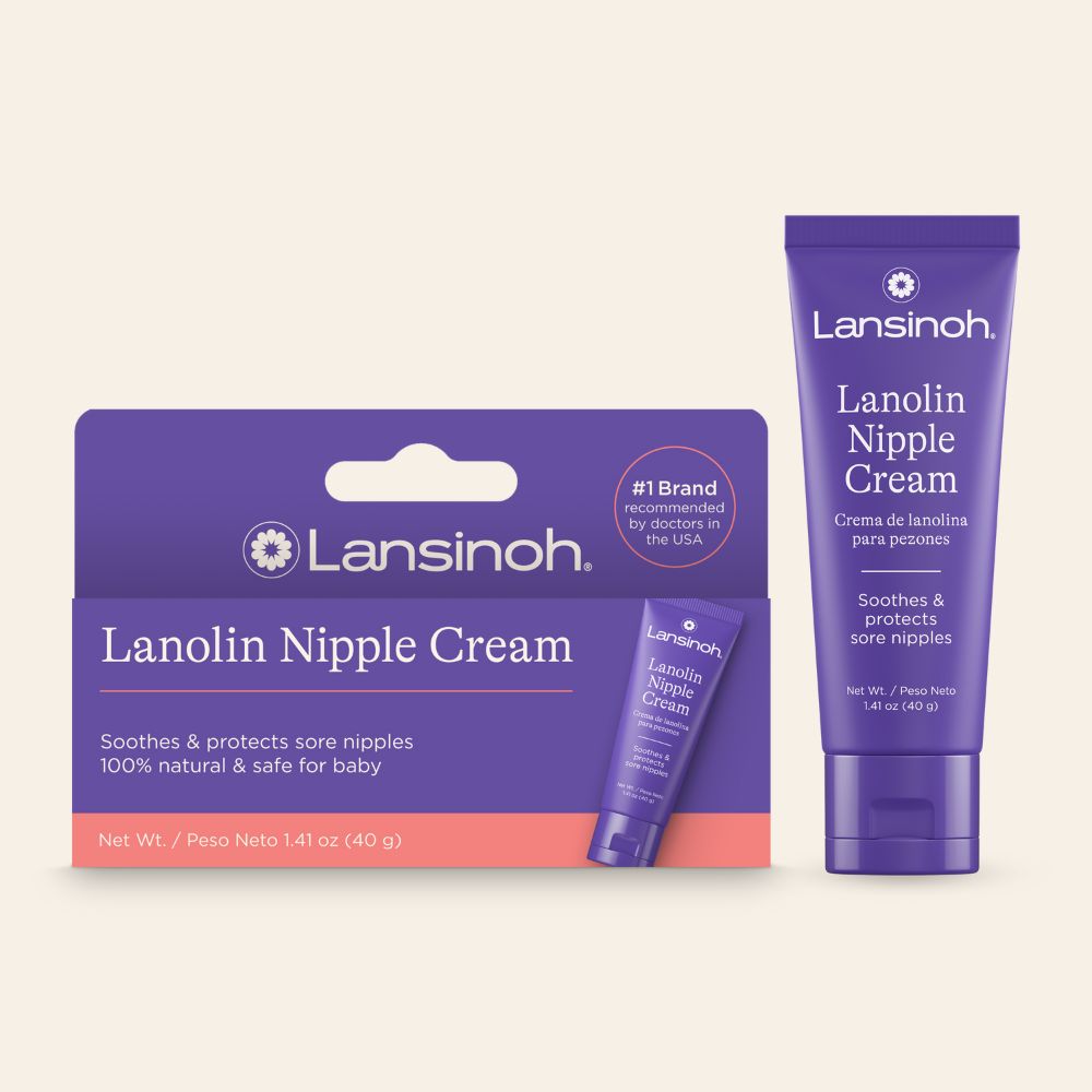 Lansinoh HPA Lanolin nipple cream in pink tube, the lanolin-based breastfeeding cream used in US hospitals